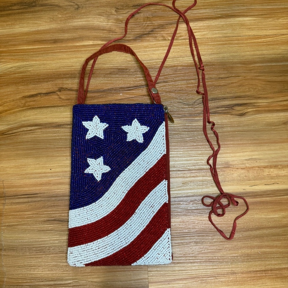 Star-Spangled Beaded Crossbody Bag